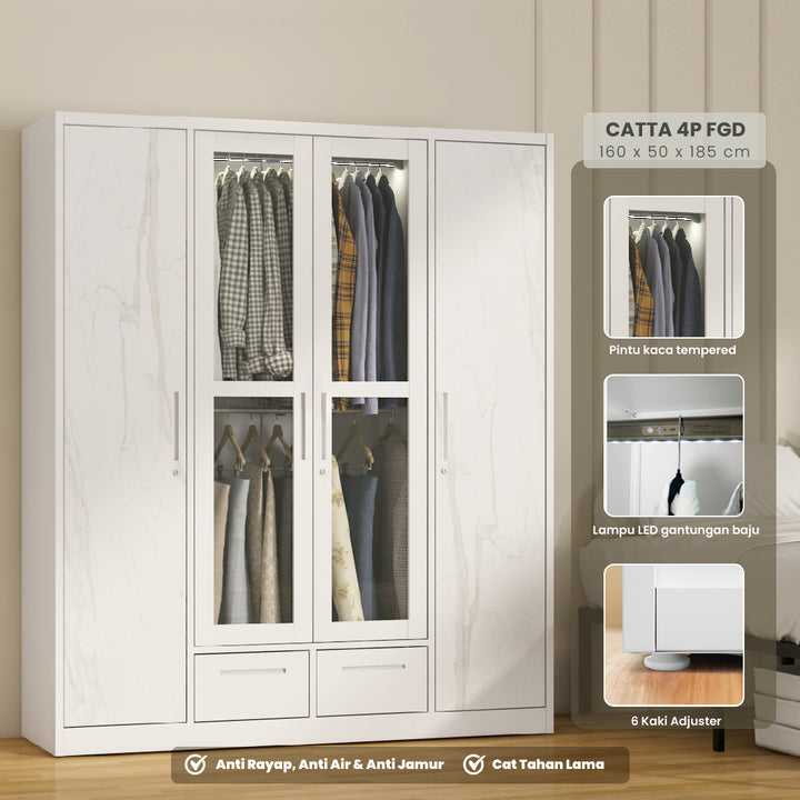 LEMARI PAKAIAN CATTA 4P