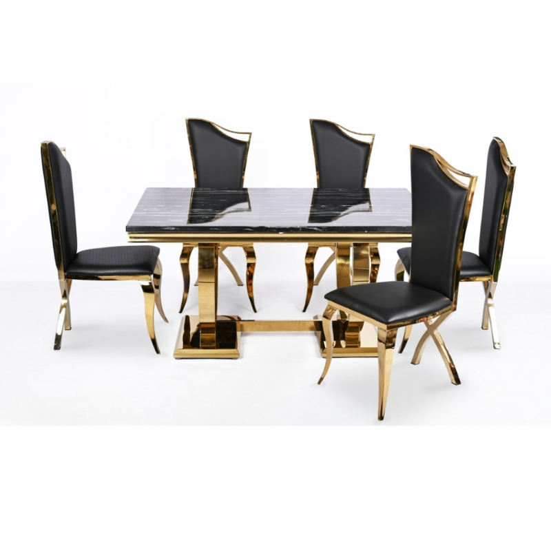 MEJA MAKAN LUNAR + 6 KURSI CARMEL