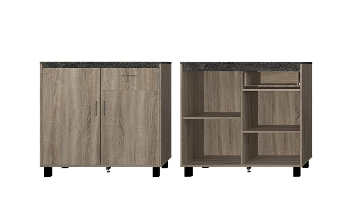 ALDO SIDEBOARD 80 - DARK OAK-BLACK STONE