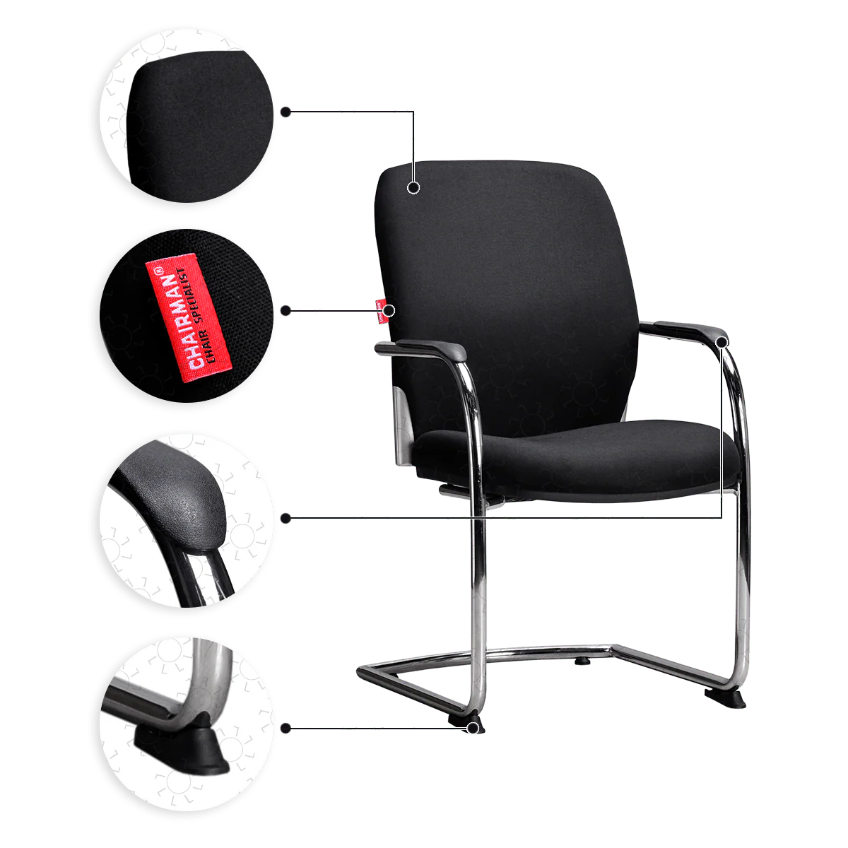 KURSI HADAP VITO MC 1205 A KAIN FULL BLACK