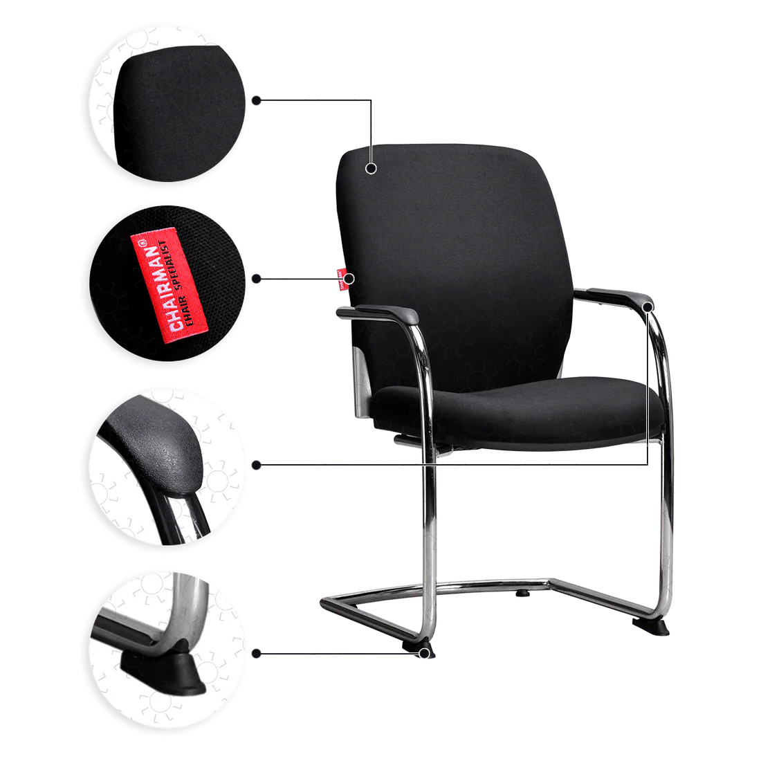 KURSI HADAP VITO MC 1205 A KAIN FULL BLACK